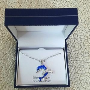 Dolphin silverplated necklace